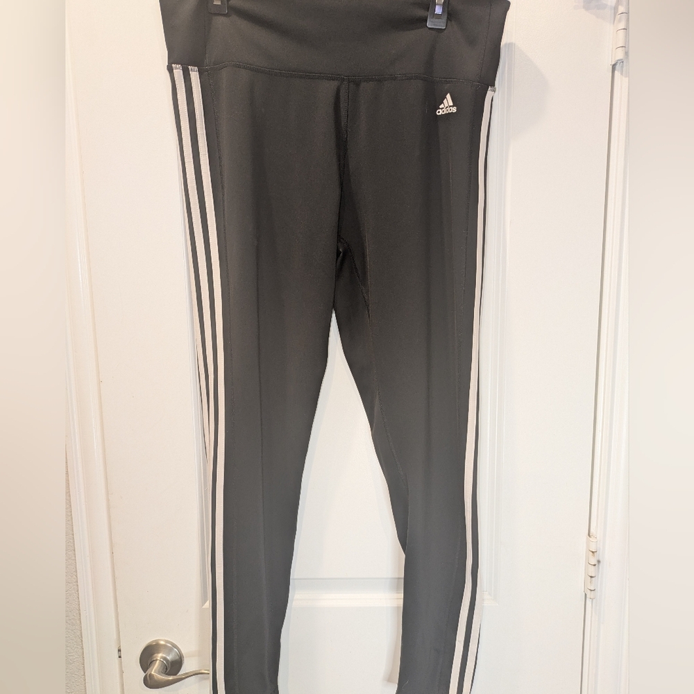 Adidas Climalite 3-Stripe Leggings Black Athletic Pants XL